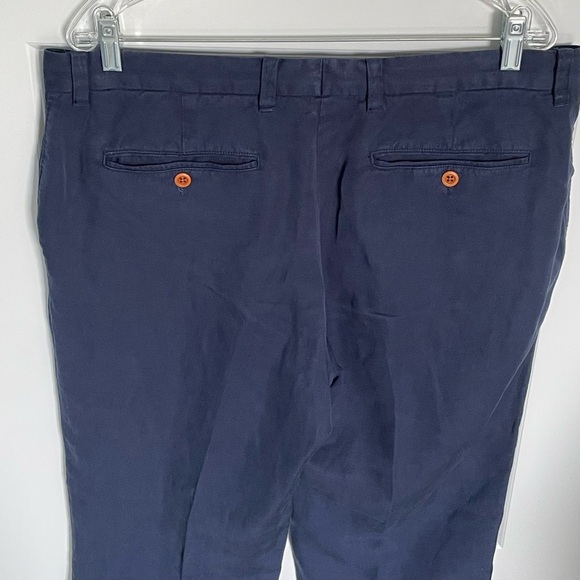 Tommy Bahama Dark Blue Linen Blend Straight Chino Pants 35x30 35841 - Picture 10 of 13